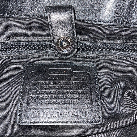 COACH black signature handbag, gently used - Picture 7 of 9